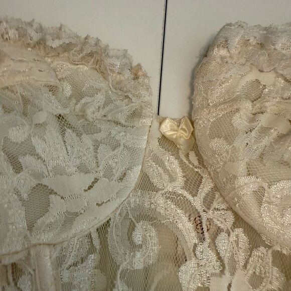 Vintage Private Luxuries by Natori Ivory Lace Corset W/Garters Sz XL, Romantic - Picture 7 of 14